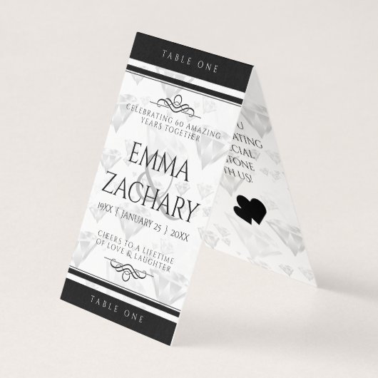 Elegant 60e 75e Diamond Bruiloft Jubileum Kaart (Achterkant)