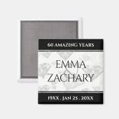 Elegant 60e 75e Diamond Bruiloft Jubileum Magneet (Voorkant / Achterkant)