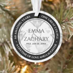 Elegant 60e 75e Diamond Bruiloft Jubileum Ornament