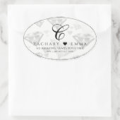 Elegant 60e 75e Diamond Bruiloft Jubileum Ovale Sticker (Tas)
