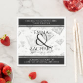 Elegant 60e 75e Diamond Bruiloft Jubileum Servet (Insitu)