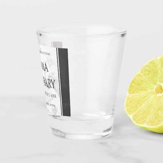 Elegant 60e 75e Diamond Bruiloft Jubileum Shot Glas (Rechts)