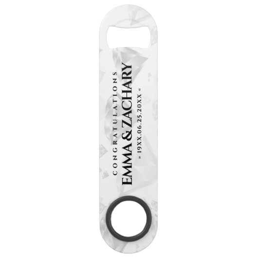 Elegant 60e 75e Diamond Bruiloft Jubileum Speed Flessenopener (Voorkant)