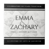 Elegant 60e 75e Diamond Bruiloft Jubileum Tegeltje (Voorkant)