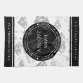 Elegant 60e 75e Diamond Bruiloft Jubileum Theedoek (Horizontaal)