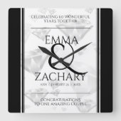 Elegant 60e 75e Diamond Bruiloft Jubileum Vierkante Klok (Voorkant)