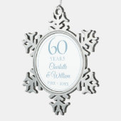 Elegant 60e bruiloft Jubileum Tin Sneeuwvlok Ornament (Rechts)