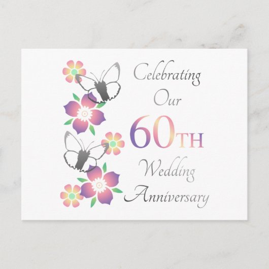 Elegant 60e Jubileum Briefkaart (Voorkant)