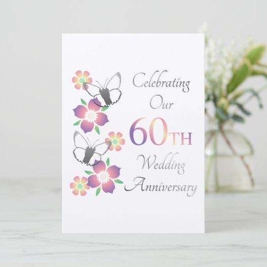Elegant 60e Jubileum Kaart (Staand voorkant)