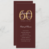 Elegant 60e Programma Gold Bourgogne Menu+Dank U (Voorkant / Achterkant)
