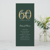 Elegant 60e Programma Goud Groen Menu+Dank U (Staand voorkant)