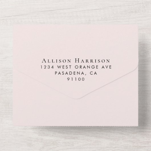 Elegant 60e roze verjaardag all in one uitnodiging (Achterkant)