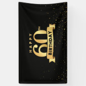 Elegant 60e verjaardag Banner-achtergrond zwart &  Spandoek (Verticaal)