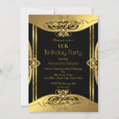 Elegant 60e verjaardag Foto Gold Black Kaart (Voorkant)