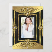 Elegant 60e verjaardag Foto Gold Black Kaart (Achterkant)