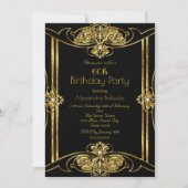 Elegant 60e verjaardag Foto Gold Black Kaart (Voorkant)
