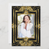 Elegant 60e verjaardag Foto Gold Black Kaart (Achterkant)