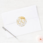 Elegant 60e verjaardag Glam Marble Gold Ronde Sticker (Envelop)