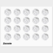 Elegant 60e verjaardag Glam Marble Silver Ronde Sticker (Vel)