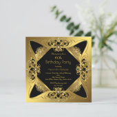 Elegant 60e verjaardag Gold Black Diamond Kaart (Staand voorkant)