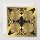 Elegant 60e verjaardag Gold Black Diamond Kaart (Achterkant)
