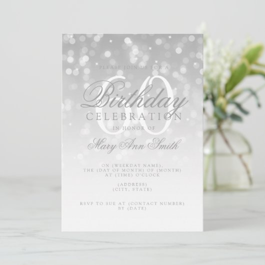 Elegant 60e verjaardag Gold Bokeh Sparkle Lights Kaart (Staand voorkant)