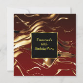 Elegant 60e verjaardag Gold Burgundy Black Kaart (Achterkant)