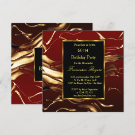 Elegant 60e verjaardag Gold Burgundy Black Kaart