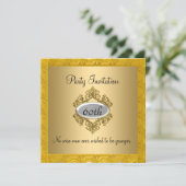 Elegant 60e verjaardag Gold Invitation Kaart (Staand voorkant)