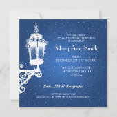 Elegant 60e verjaardag  Lamp Blauw Kaart (Achterkant)