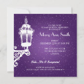 Elegant 60e verjaardag Lamp Paars Kaart (Achterkant)