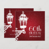 Elegant 60e verjaardag lamp rood kaart (Voorkant / Achterkant)