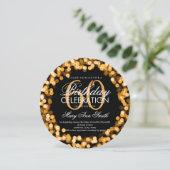 Elegant 60e verjaardag mousserende lichten goud kaart (Staand voorkant)