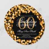 Elegant 60e verjaardag mousserende lichten goud kaart (Voorkant / Achterkant)