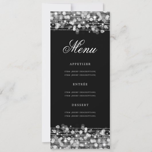 Elegant 60e verjaardag Programma Silver met Menu (Achterkant)
