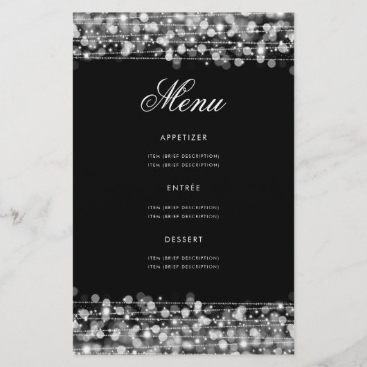 Elegant 60e verjaardag Programma Silver met Menu (Achterkant)