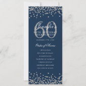 Elegant 60e verjaardag programma Zilver Marine Bla (Voorkant)