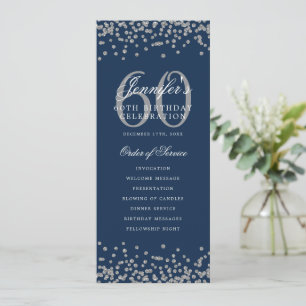 Elegant 60e verjaardag programma Zilver Marine Bla
