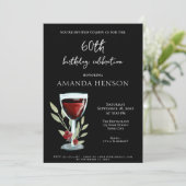Elegant 60e verjaardag Red Wine Surprise Party Kaart (Staand voorkant)