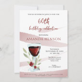 Elegant 60e verjaardag Red Wine Surprise Party Kaart (Voorkant)