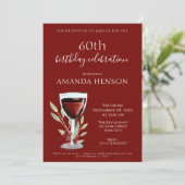 Elegant 60e verjaardag Red Wine Surprise Party Kaart (Staand voorkant)