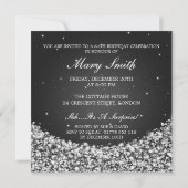 Elegant 60e verjaardag Star Sparkle Black Kaart (Achterkant)