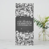 Elegant 60e verjaardag Star Sparkle Black Kaart (Staand voorkant)