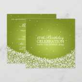 Elegant 60e verjaardag Star Sparkle Limoen Kaart (Voorkant / Achterkant)