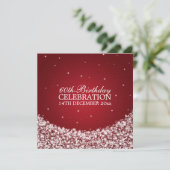 Elegant 60e verjaardag Star Sparkle Red Kaart (Staand voorkant)