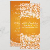 Elegant 60e verjaardag Star Sparkle Sinaasappel Kaart (Voorkant / Achterkant)