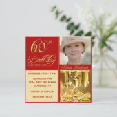 Elegant 60e verjaardag Uitnodigingen (Staand voorkant)