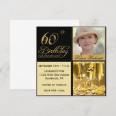Elegant 60e verjaardag Uitnodigingen (Voorkant / Achterkant)