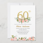 Elegant 60e verjaardag Waterverf Glit Kaart (Voorkant)