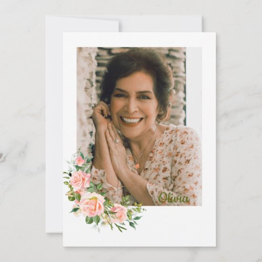 Elegant 60e verjaardag Waterverf Glit Kaart (Achterkant)